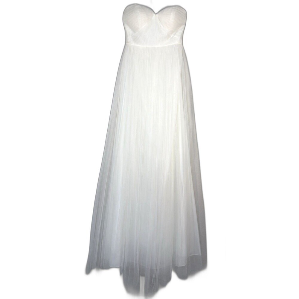 Jenny Yoo Annabelle BHLDN Ivory Strapless Tulle Wedding Dress Gown Size 2